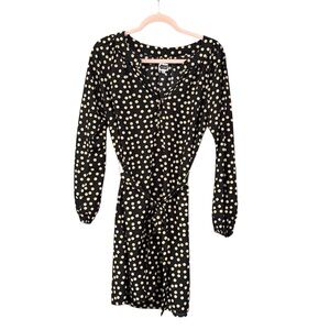 Mud Pie Women’s Black & Tan‎ Polka Dot Dress Size Medium